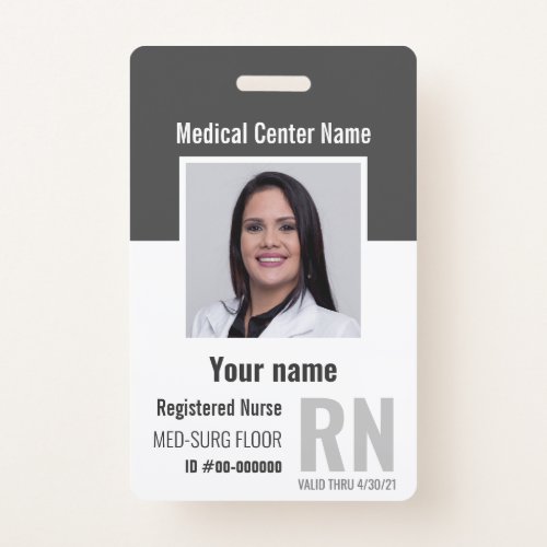Medical Employee Photo Bar_Code Logo Name Badge