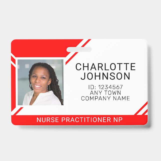 Medical Employee Photo Name ID Badge (Front)