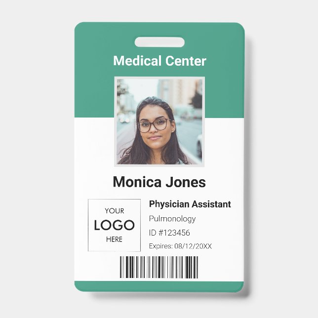 Medical Employee Photo QR Code Badge (Front)