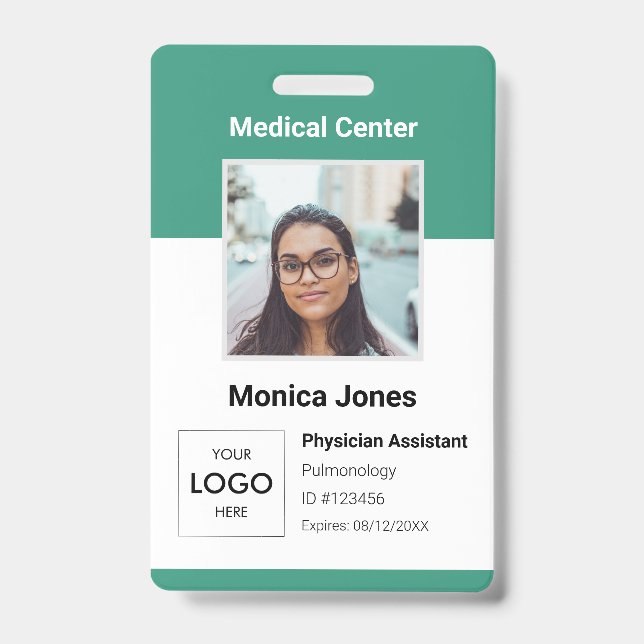 Medical Employee Photo QR Code Badge (Front)