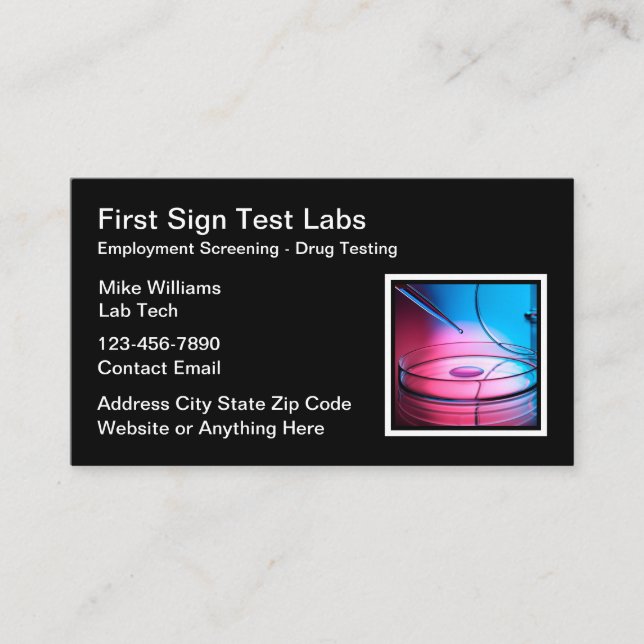 Medical Employee Screening Lab Business Cards (Front)