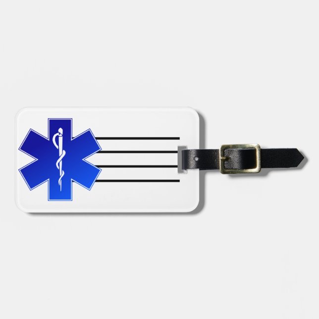 Medical EMS Symbol Luggage Tag (Front Horizontal)