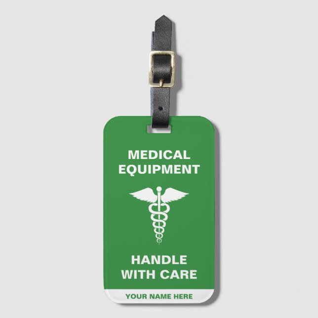 Medical Equipment Handle with care Luggage Tag (Front Vertical)