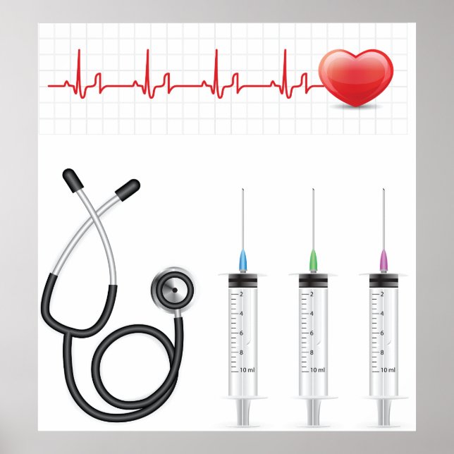 Medical Equipment Heartbeat Healthcare Poster (Front)