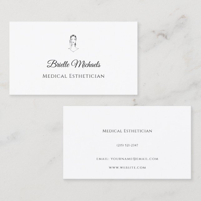 Medical Esthetician Minimal Elegant Business Card (Front/Back)