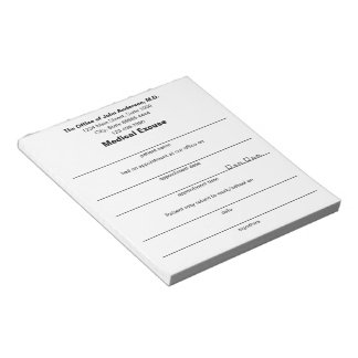 Medical Excuse Doctor's Sick Note for Patients