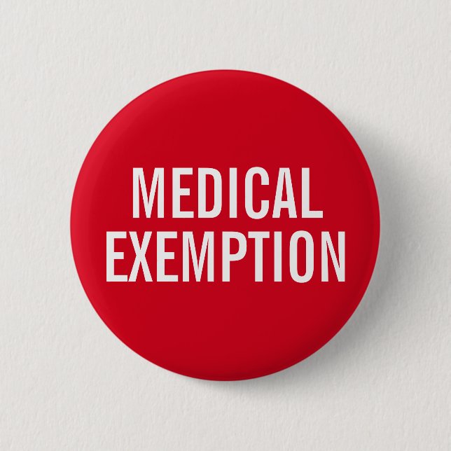 Medical Exemption for mask mandates Button (Front)