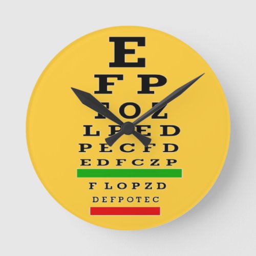 Medical Eye Chart Clock