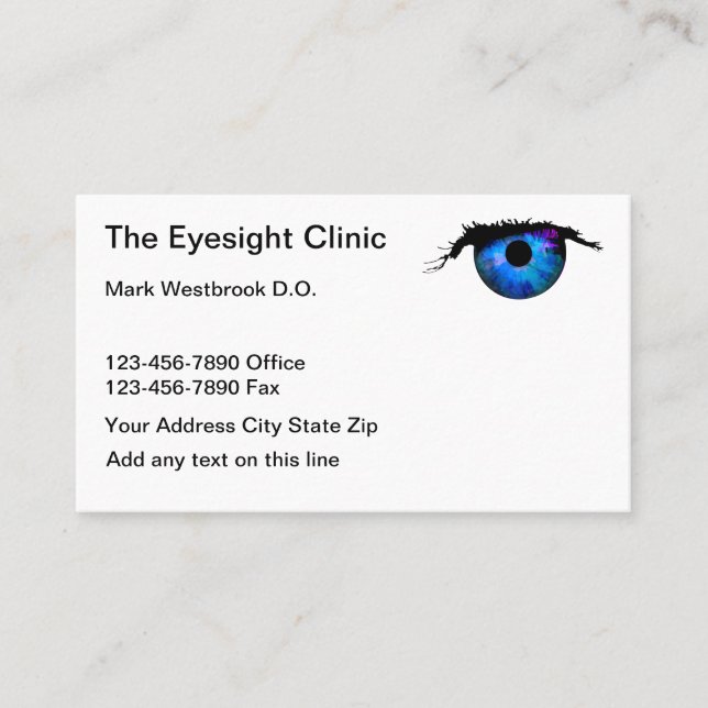 Medical Eye Doctor Business Cards (Front)