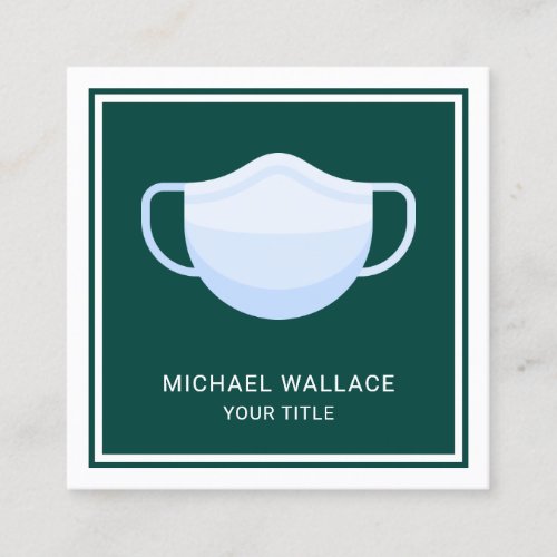 Medical Face Mask Square Business Card