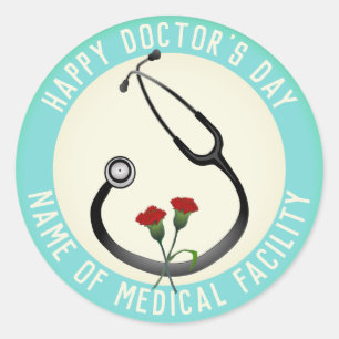 Medical Facility Doctor's Day Stethoscope Classic Round Sticker