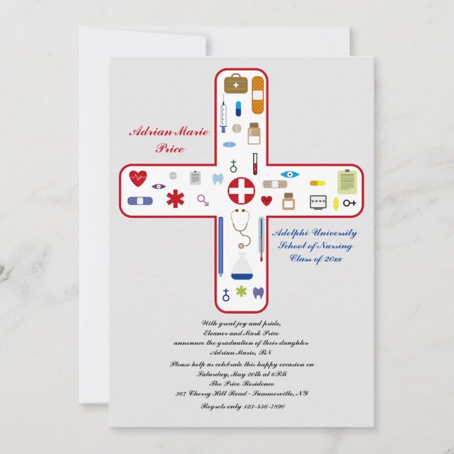 Medical Field Graduation Invitation (Front)