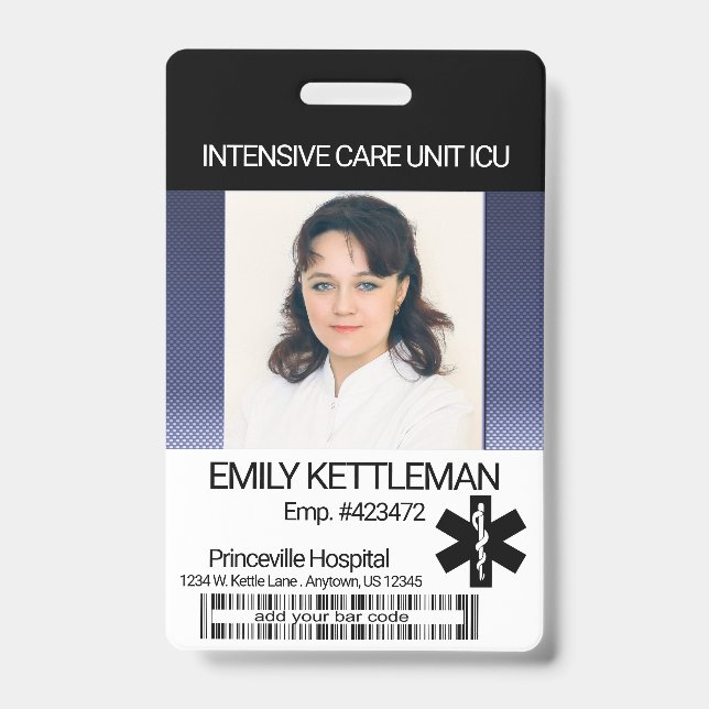 Medical Field Photo Badge - Dark Blue (Front)