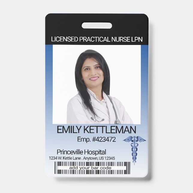 Medical Field Photo Badge - Dark Blue (Front)