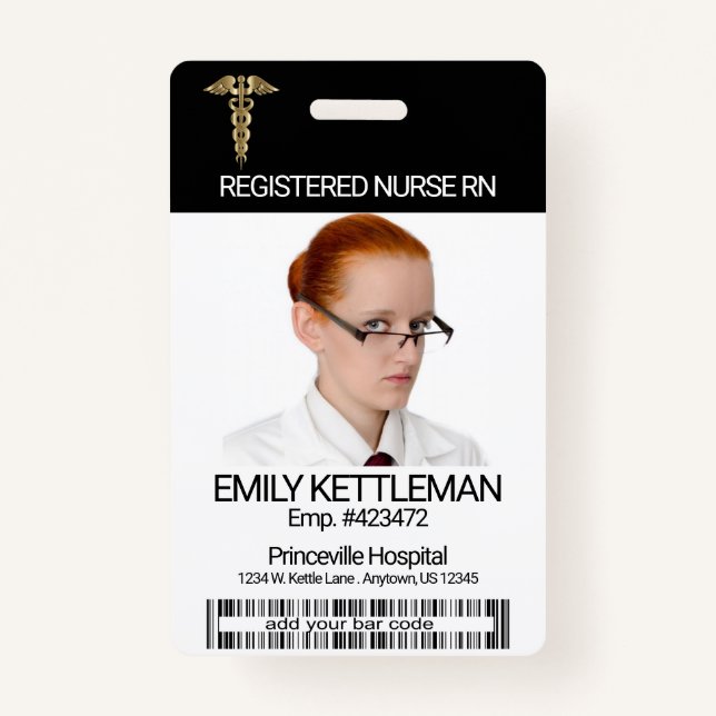 Medical Field Photo Badge - Gold Logo (Front)