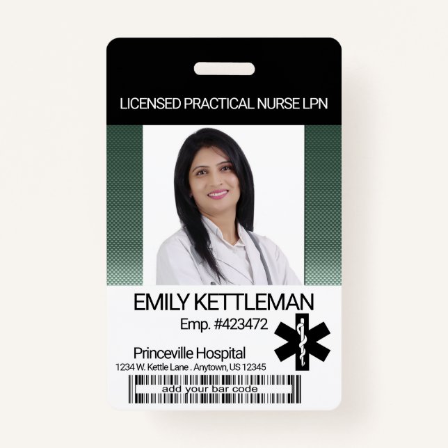 Medical Field Photo Badge - Green (Front)