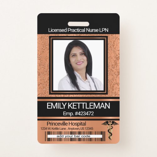 Medical Field Photo Badge _ Orange