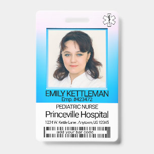 Medical Field Photo - Nurse - Blue / Pink Badge