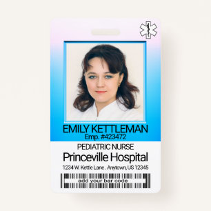 Medical Field Photo - Nurse - Blue / Pink Badge