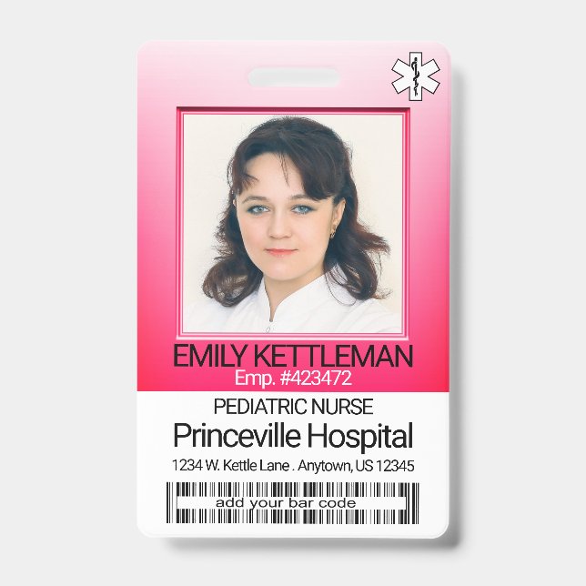 Medical Field Photo - Nurse - Pink Badge (Front)