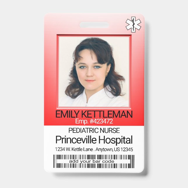 Medical Field Photo - Nurse - Red Badge (Front)