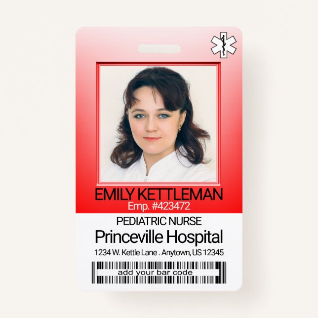 Medical Field Photo - Nurse - Red Badge (Front)