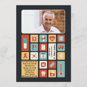 Medical Field Retirement Photo Invitation