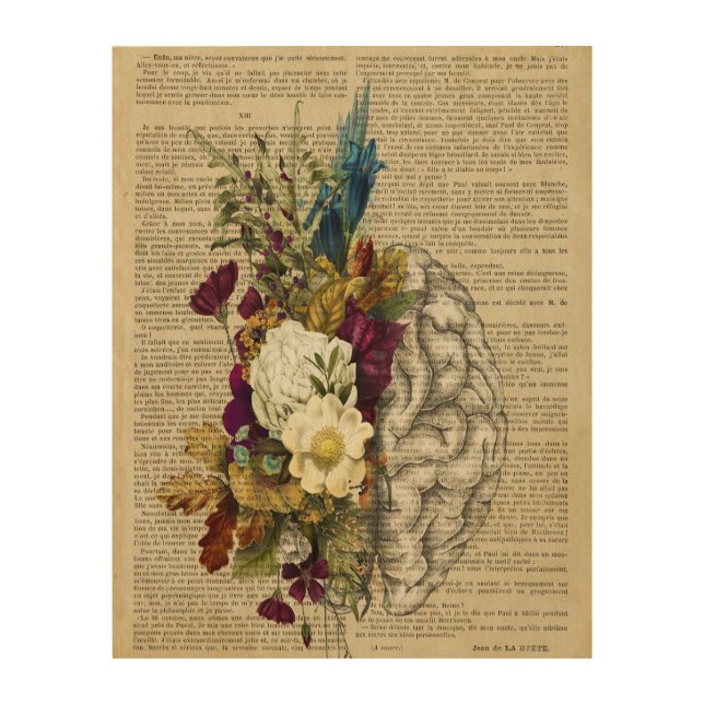 medical floral brain anatomy poster (Front)
