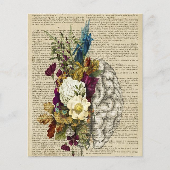 medical floral brain anatomy poster (Front)
