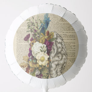 medical floral brain anatomy poster balloon