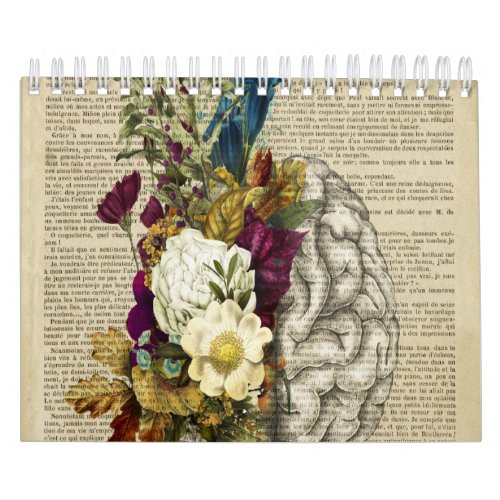 medical floral brain anatomy poster calendar