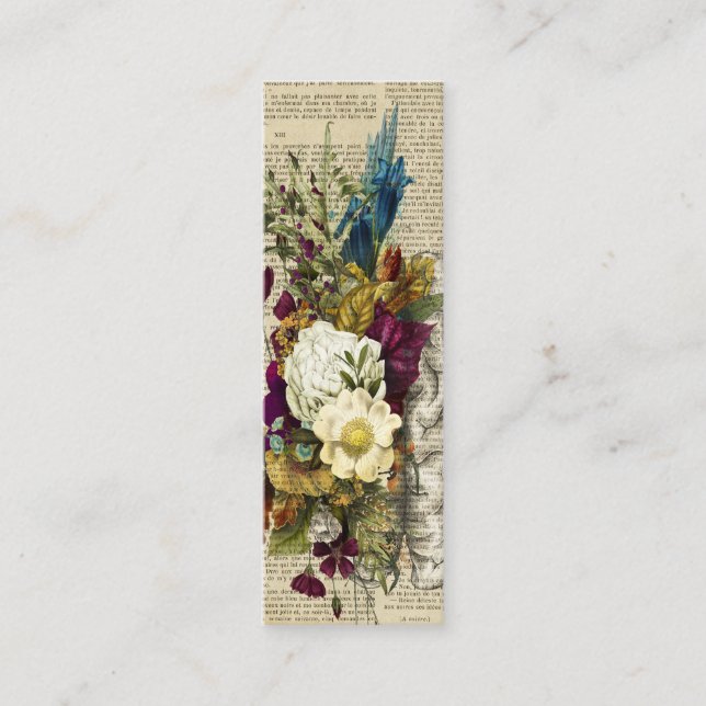 medical floral brain anatomy poster calling card (Front)