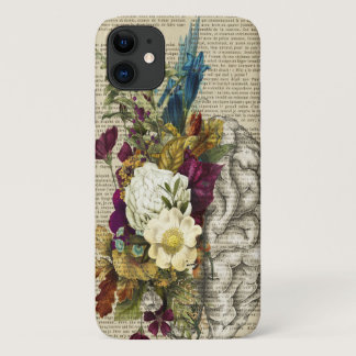 medical floral brain anatomy poster iPhone 11 case