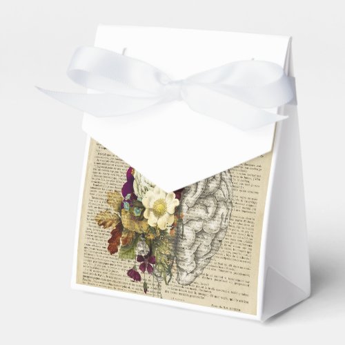 medical floral brain anatomy poster favor boxes