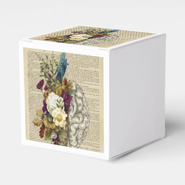 medical floral brain anatomy poster favor boxes (Front Side)