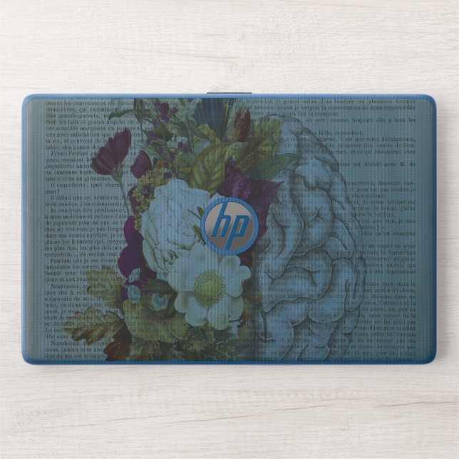 medical floral brain anatomy poster HP laptop skin (Front)