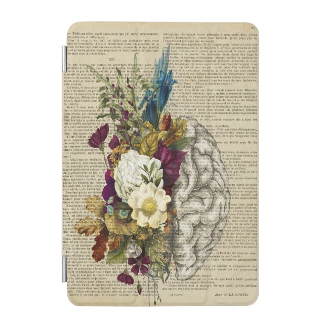medical floral brain anatomy poster iPad mini cover (Front)