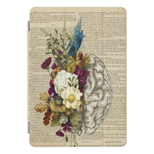 medical floral brain anatomy poster iPad pro cover