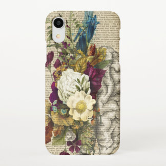 medical floral brain anatomy poster iPhone XR case