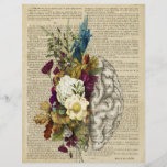 medical floral brain anatomy poster letterhead<br><div class="desc">flowers,  flower,  roses,  rose,  page,  book,  dictionary,  directory,  brain,  white,  human,  vintage,  anatomy,  health,  medical,  science,  biology,  engraving,  black,  old,  graphic,  etching,  antique,  line,  body,  engraved,  head,  education,  mind,  side,  intelligence,  nervous,  monochrome,  person,  symbol,  3d,  style,  light,  brown,  retro,  sketch,  color,  doctor,  nurse,  clinic</div>