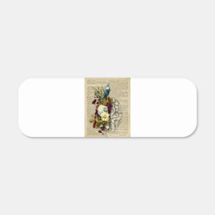 medical floral brain anatomy poster metal sign