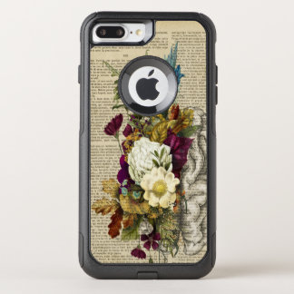 medical floral brain anatomy poster OtterBox commuter iPhone 8 plus/7 plus case
