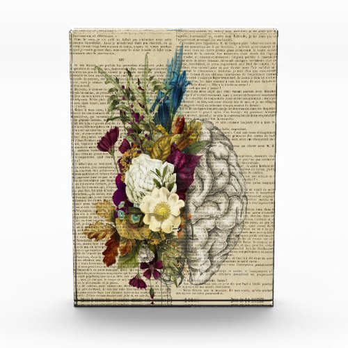 medical floral brain anatomy poster photo block