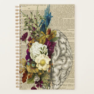 medical floral brain anatomy poster planner