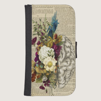medical floral brain anatomy poster galaxy s4 wallet case