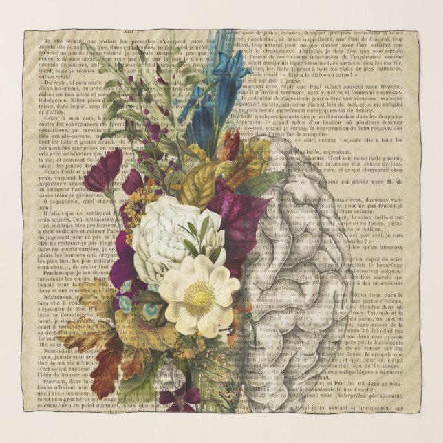 medical floral brain anatomy poster scarf (Front)