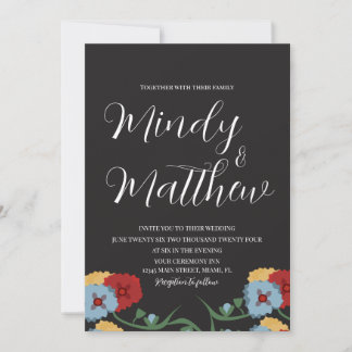 Medical Folk Florals Wedding Invitation