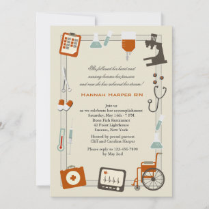 Medical Frame Nursing School Graduation Invitation