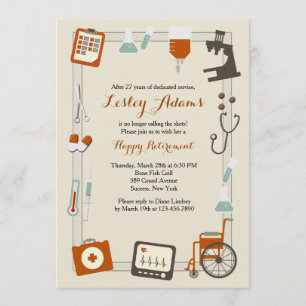 Medical Frame Retirement Party Invitation