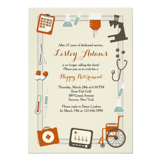 medical frame retirement party invitation zazzle com